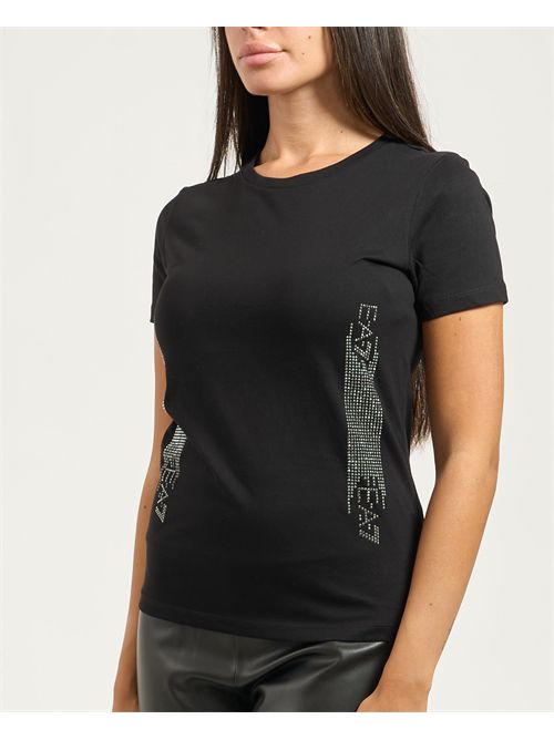 T-shirt donna EA7 con loghi strass EMPORIO ARMANI EA7 | 7W000521-AF12503UC001